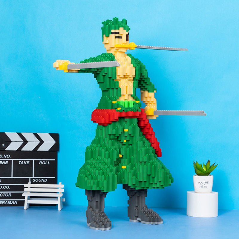 One Piece Swordsman Zoro Brick Demon Waterfall Compatible with LEGO Brick Building Blocks Educational Puzzle Toy for Boys