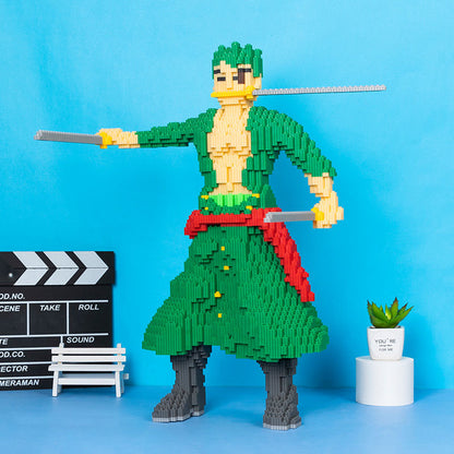 One Piece Swordsman Zoro Brick Demon Waterfall Compatible with LEGO Brick Building Blocks Educational Puzzle Toy for Boys