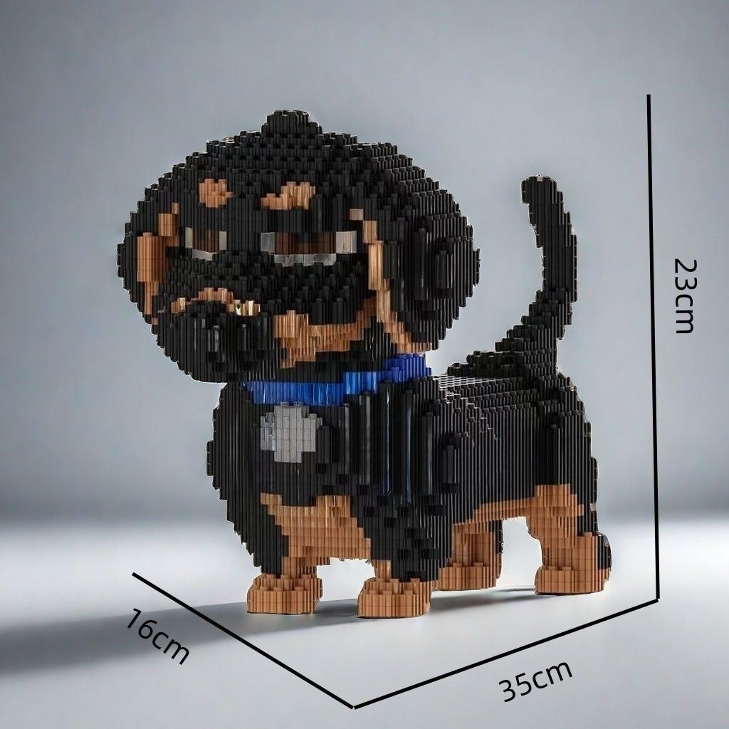 Pet Sausage Dog Building Block Model Cute Puzzle Stress Relieving Assembly Toy