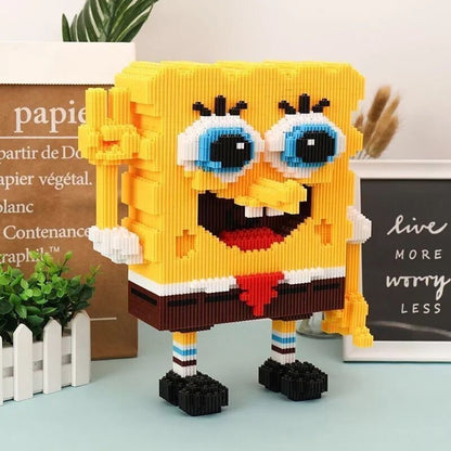 SpongeBob SquarePants Star Puzzle Block 3D Display Compatible with LEGO Puzzle Toys