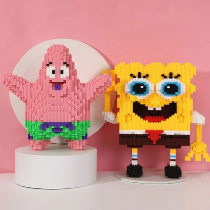 SpongeBob SquarePants Star Puzzle Block 3D Display Compatible with LEGO Puzzle Toys