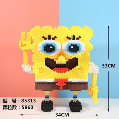 SpongeBob SquarePants Star Puzzle Block 3D Display Compatible with LEGO Puzzle Toys